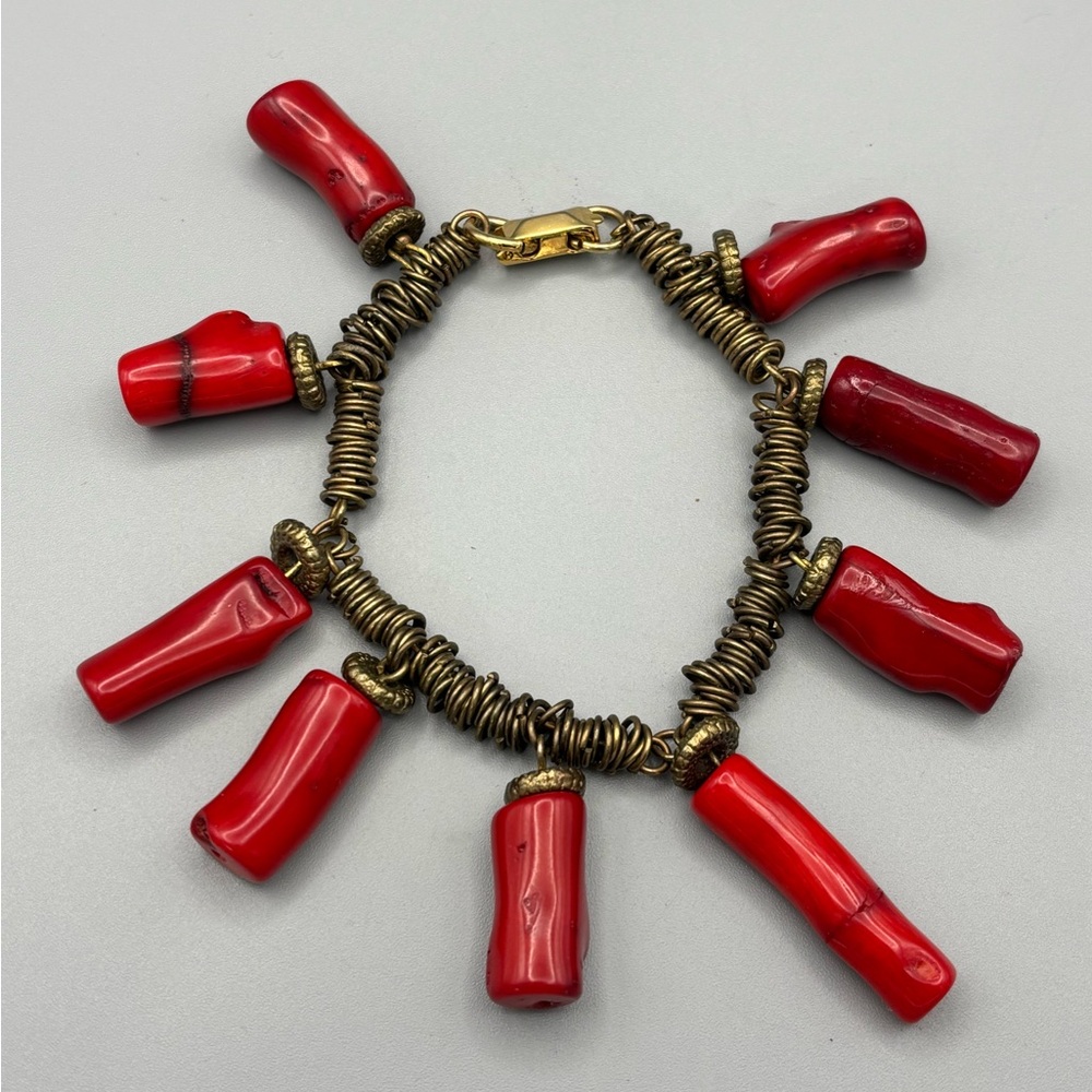 Vintage Red Coral Branch Bracelet by Celebrity